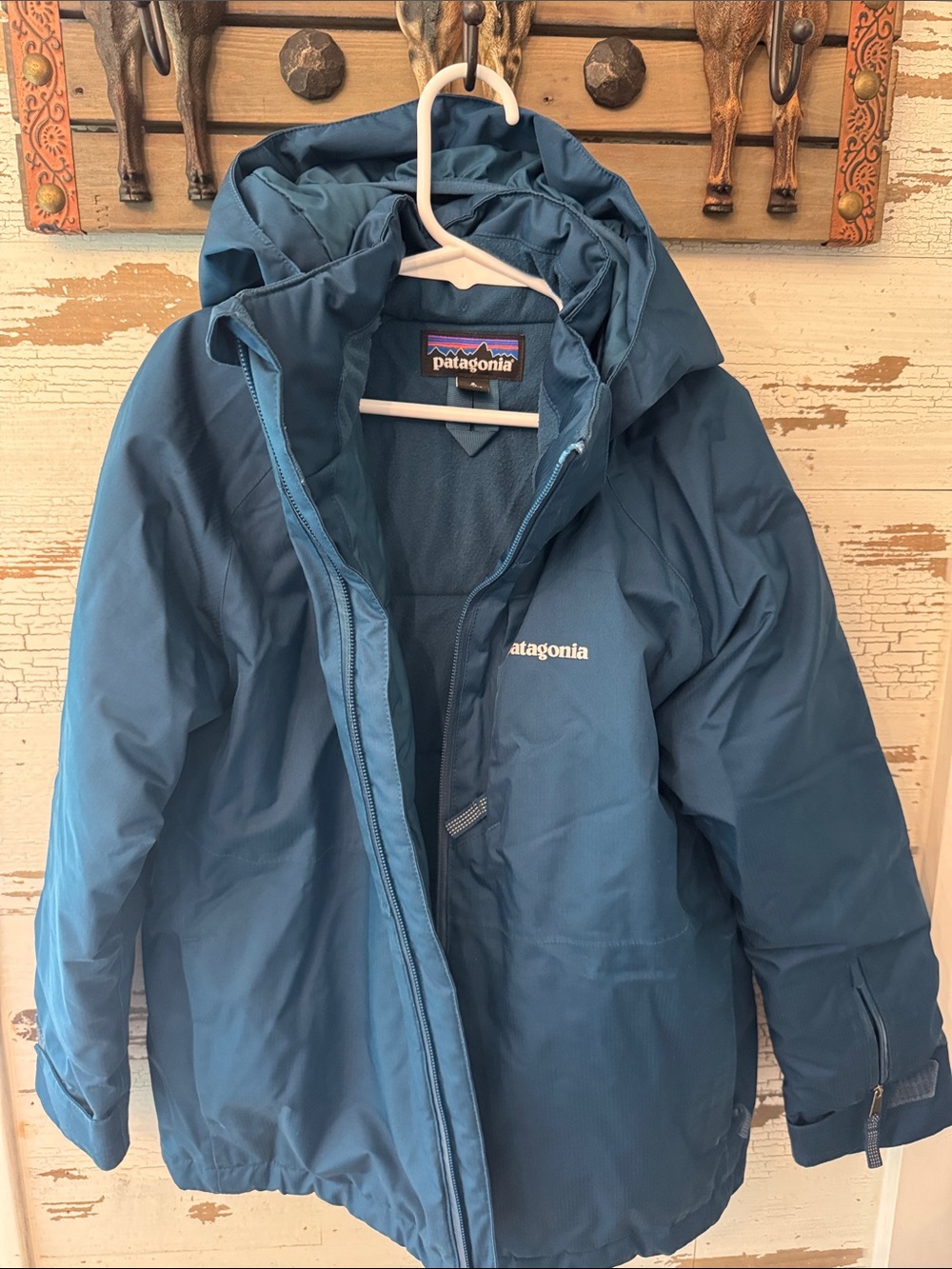 Patagonia Kids Hooded Raincoat in Blue